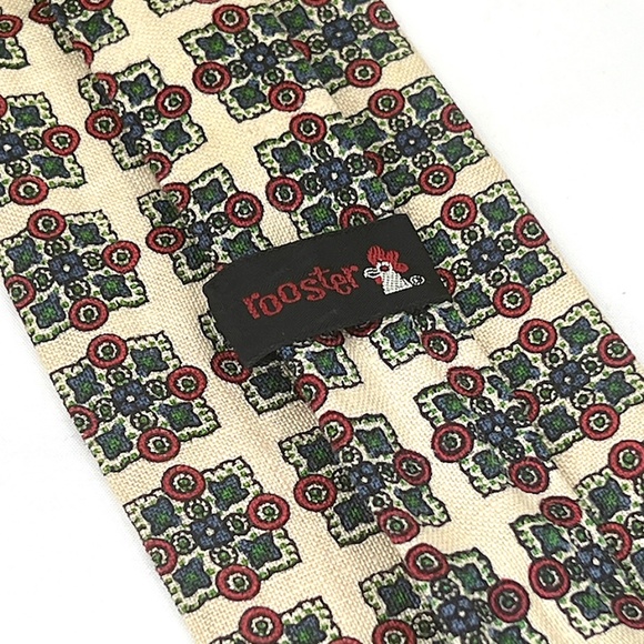 Vintage Rooster Green Medallion Tie - Picture 4 of 4